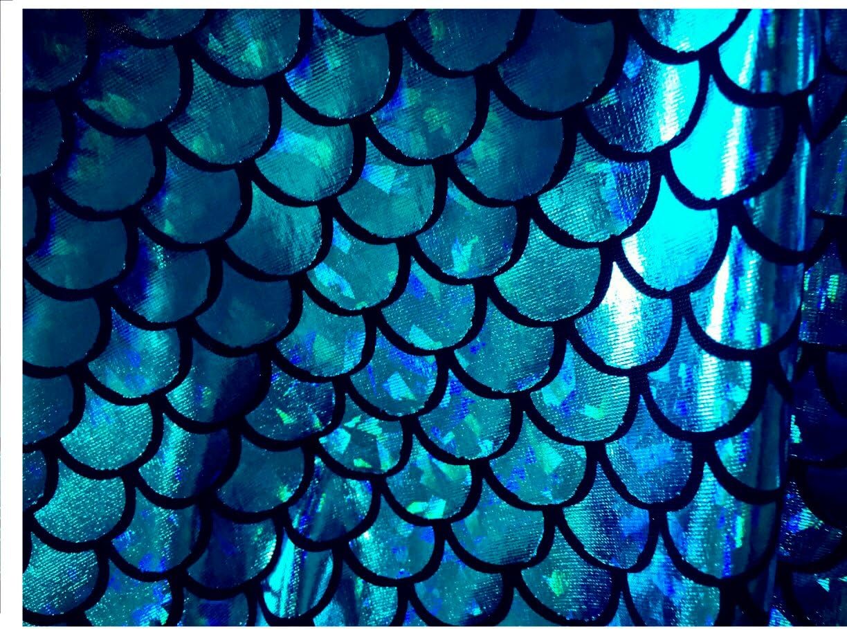Gold 4Way Stretch Mermaid Scales Hologram Spandex Fabric Sold By The