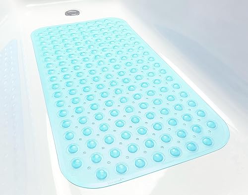Miniatura 94 de Tapete grande antideslizante para bañera y ducha de 31 x 16 pulgadas (solo bañeras suaves/sin textura), seguro, limpio, lavable a máquina, agarre y