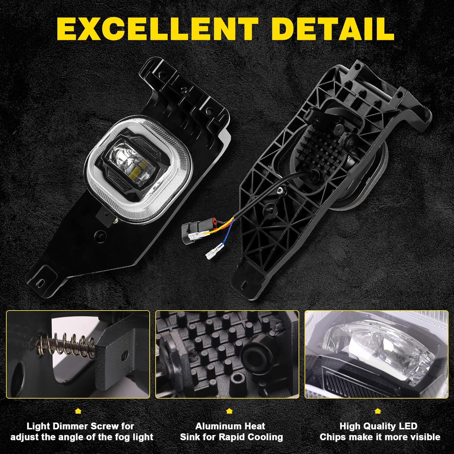 REALOVE LED Fog Light Assembly for FORD F250 F350 F450 F550 Super Duty 2005 2006 2007 Bumper Driving Fog Lamp Kit with DRL & Turn Signal 1 Pair