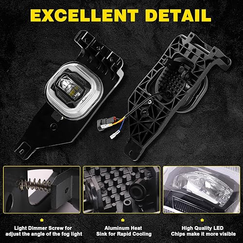 Miniatura 5 de REALOVE Conjunto de luz antiniebla LED para Ford F250 F350 F450 F550 Super Duty 2005 2006 2007 parachoques conducción niebla lámpara kit con DRL y