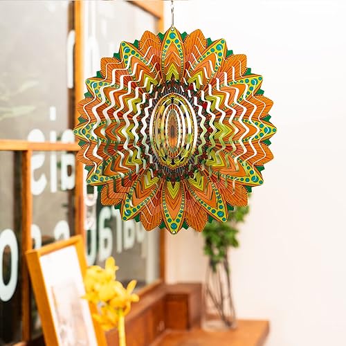 Miniatura 7 de Sinor Molinillo de viento para exteriores, interiores, jardín, patio, césped, decoración del hogar, regalo, colgante, de acero inoxidable, escultura