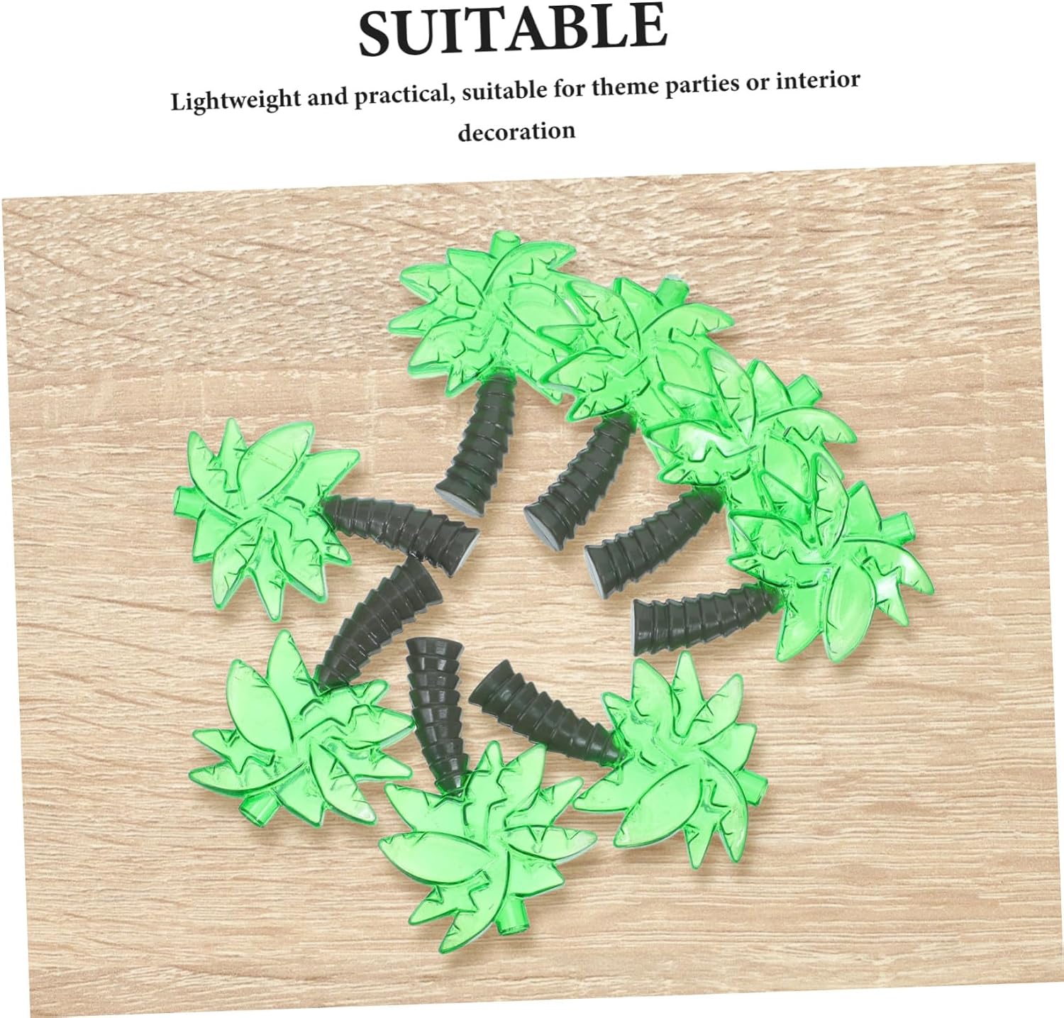 30pcs Hawaiian Palm Tree String Light Covers for 5mm LED Bulbs, Reusable Tropical Outdoor Fairy Light Shades for Beach Theme Party Decorations and Poolside Luau Events