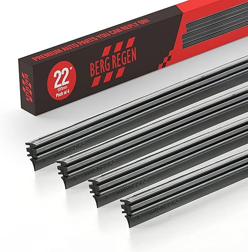 Paquete de 4 repuestos de repuesto de limpiaparabrisas delantero y trasero de 22 pulgadas, sin marco, para Tesla, Toyota, Hyundai, Honda - Tiras de