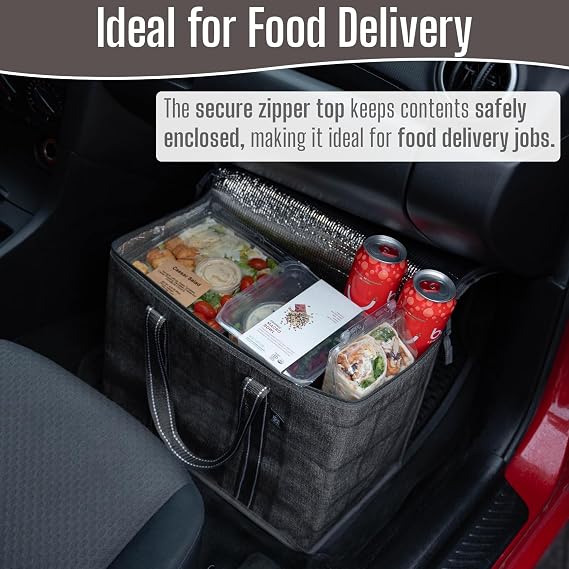 VENO 2 Pack Insulated Grocery Bags, Hard Bottom, Windowpane