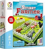 Vista 2 de SmartGames Smart Farmer – Barnyard STEM Focused Cognitive Skill-Building Logic Puzzle Game with 60 Challenges for Ages 5+