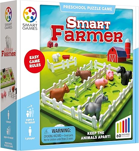 Miniatura 2 de SmartGames Smart Farmer - Juego de mesa para construir habilidades cognitivas y rompecabezas para mayores de 4 años
