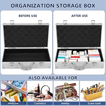 Toyvian Aluminum Briefcase Hard Case with DIY Customizable Foam Insert for Test Instruments Cameras Tools Parts and Accessories Equipment Supplies Makeup Tools