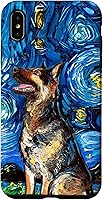 Vista 11 de German Shepherd Starry Night Dog Art by Aja Trier Case for iPhone 17