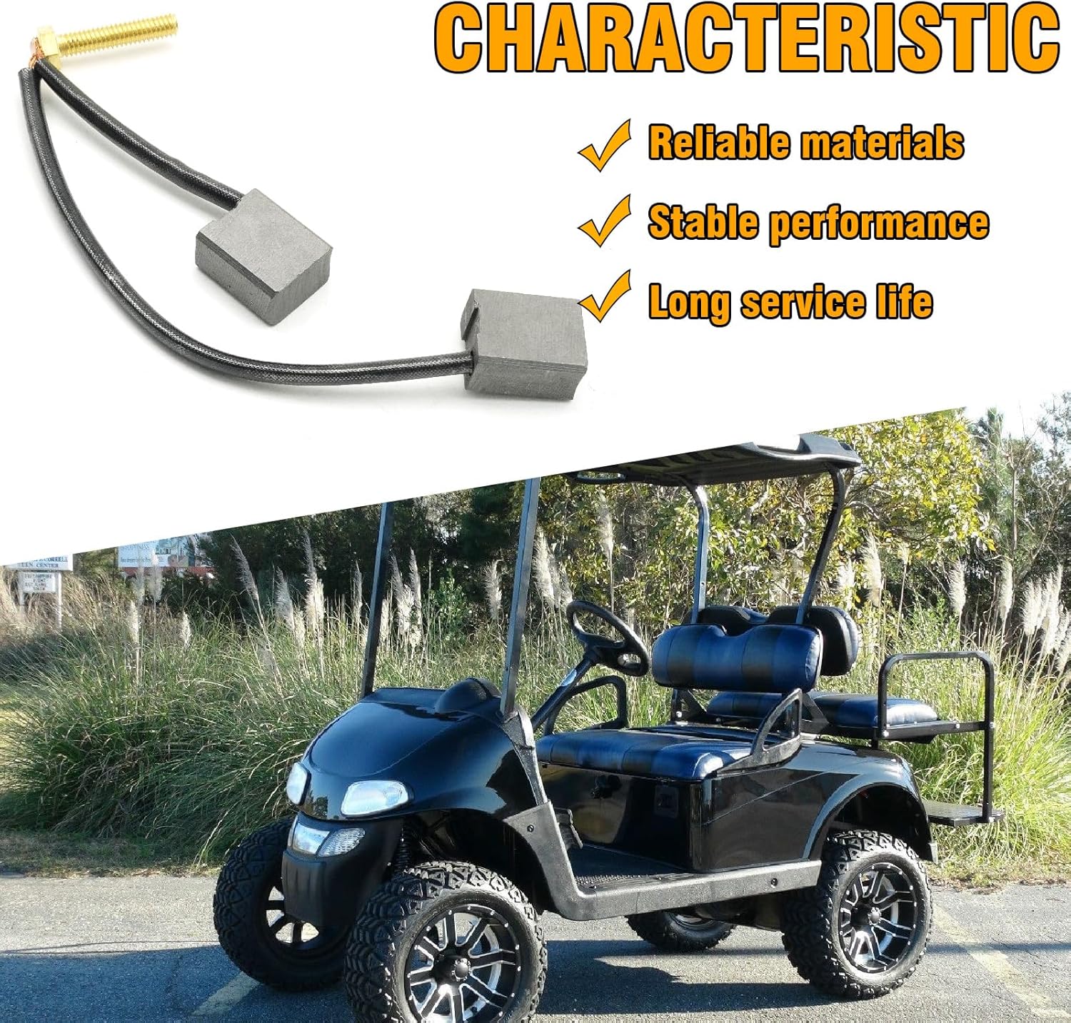 73120G25 Drive-up Golf Cart ADC Motor Brush Kit, Replacement for E-Z-GO Electric TXT 640 835 875 881, Replaces 1021862-01 1021871-01