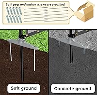 Vista 4 de Kit de Cerca de Privacidad de 5'x9' Pantalla de Malla Independiente con Postes de Hierro Cercado Temporal Exterior Patio Trasero Divisor Perro Aire