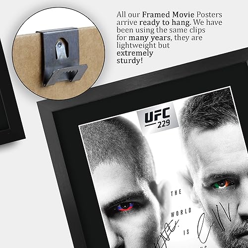 Vista 5 de HWC Trading UFC 229 Fight Khabib Nurmagomedov vs Conor McGregor 16 x 12 pulgadas, regalos enmarcados impresos con autógrafo firmado para fanáticos