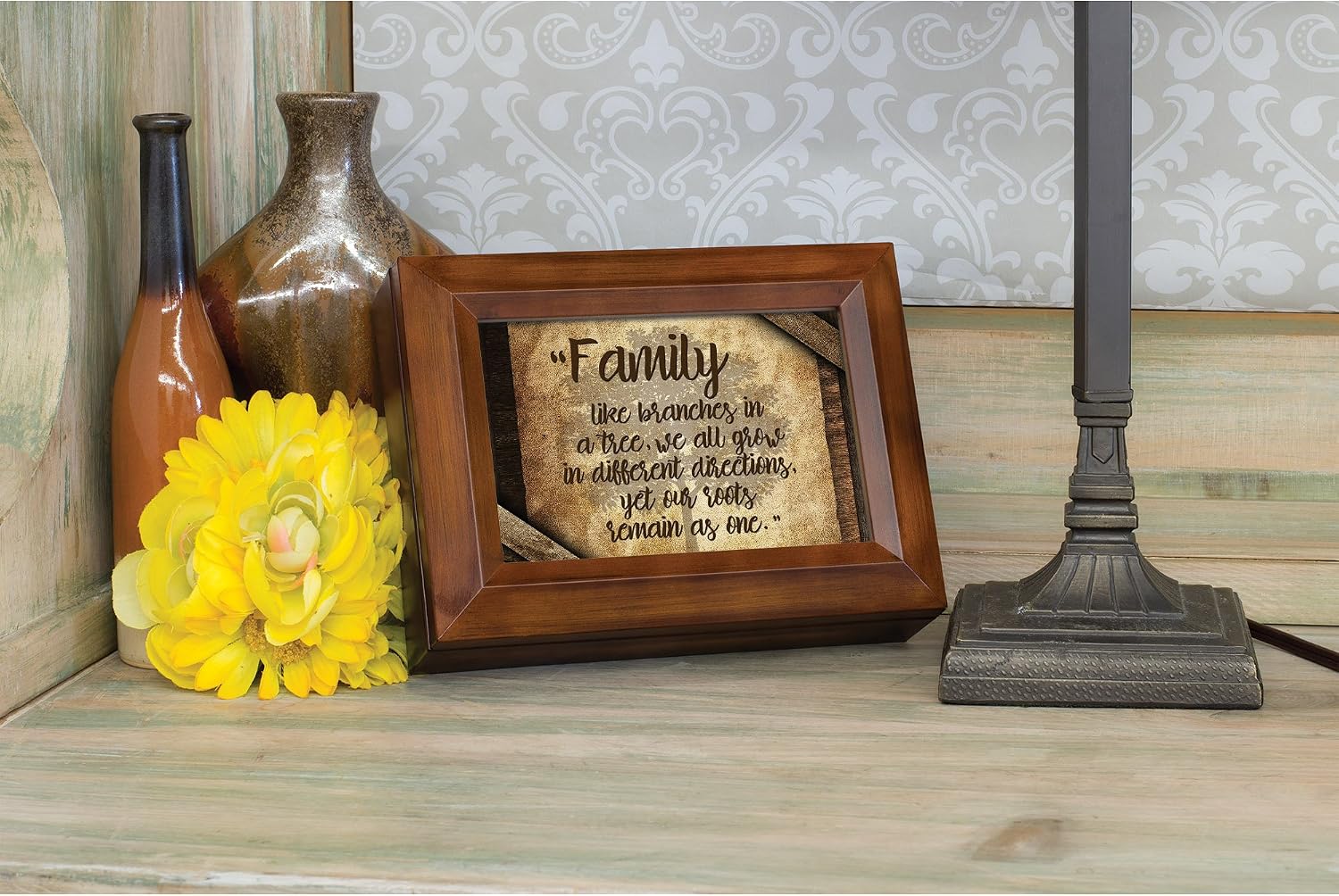 Cottage Garden Family Branches in a Tree Wood Finish Jewelry Music Box Plays You are My Sunshine image 5