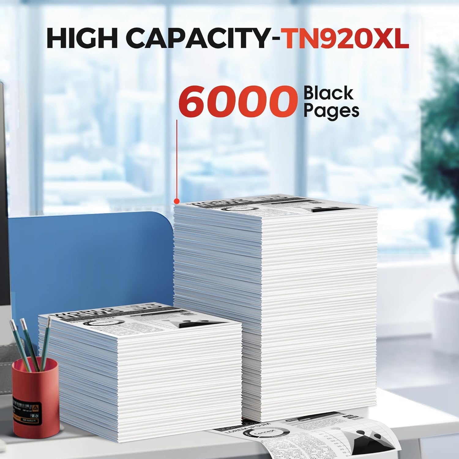 TN920XL Toner Cartridge Compatible for Brother TN920 TN920XXL TN920UXXL High-Yield Black Toner Replacement for HL-L6210DW HL-L6210DWT HL-L5210DW HL-L5210DN MFC-L5710DW Printer (2-Pack, with Chip)