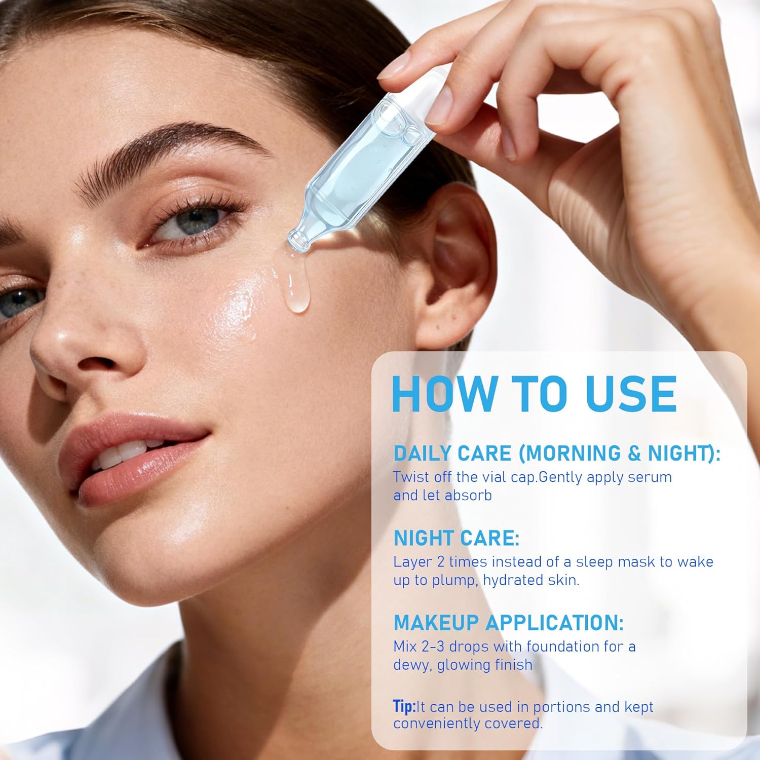 Salmon DNA PDRN Korean Collagen Hyaluronic Acid Ampoule, Anti-Aging Hydrating Serum with Glutathione, Niacinamide & 5000ppm Salmon Egg DNA, Firming Brightening Improves skin Radiance 0.05 fl.oz x 40e - Image 7