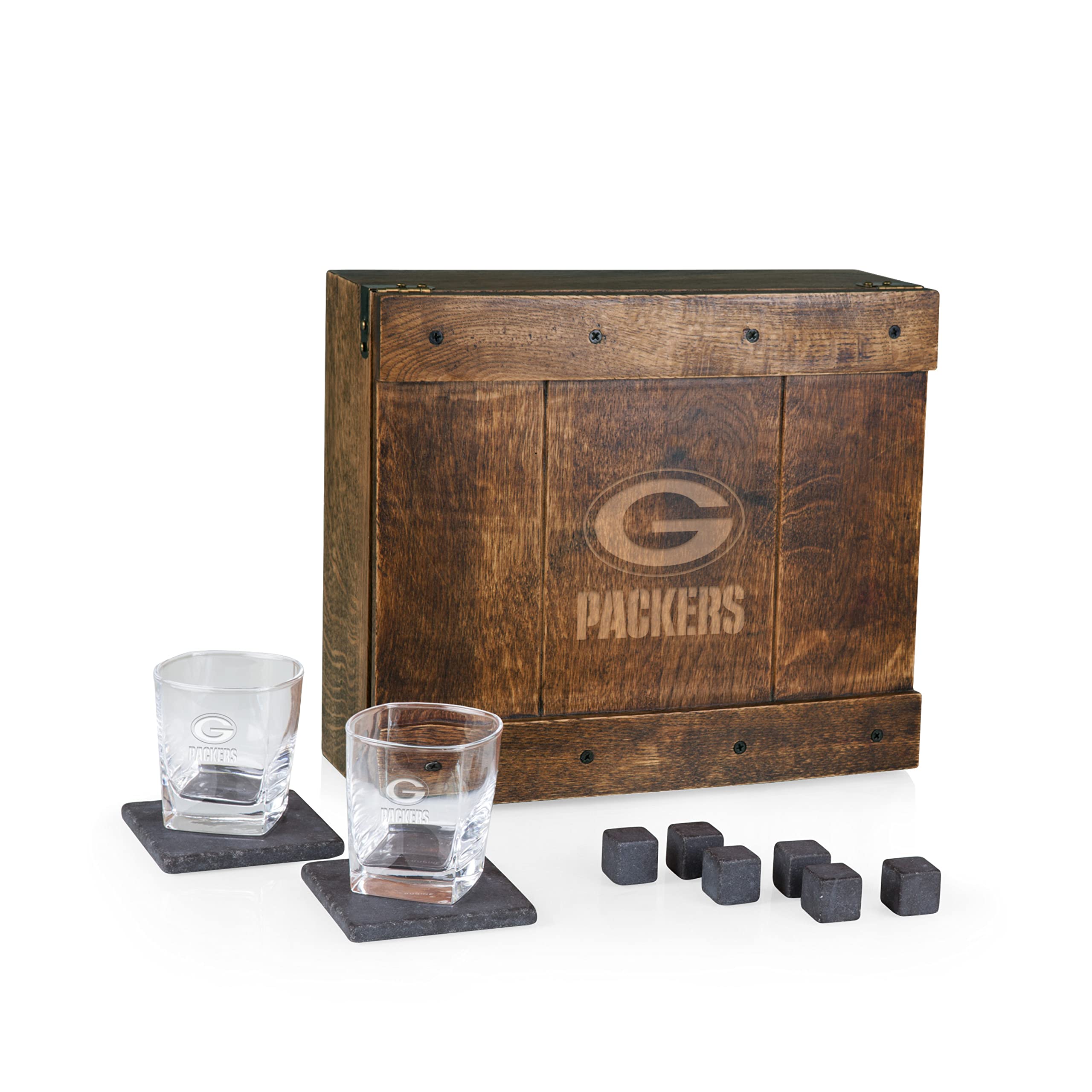 PICNIC TIME Green Bay Packers Whiskey Box Gift Set