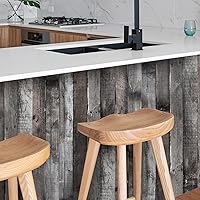 Vista 79 de Yun-aeon Natural Wood-Dark Grey Wood Contact Paper Peel and Stick Wallpaper 17.3"x 80"Self Adhesive Removable Vintage Faux Wood Wall Paper Plank