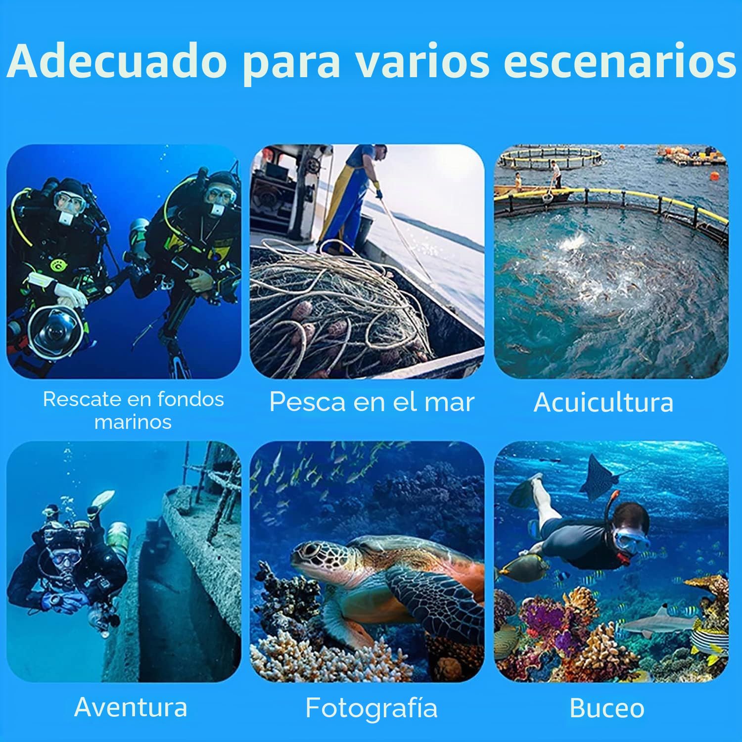 Ventilador de buceo, dispositivo de respiración subacuático recargable de 3,5 horas sin tanque con manguera de 12 m y regulador de respiración de buceo, sistema Hookah de buceo para buceo