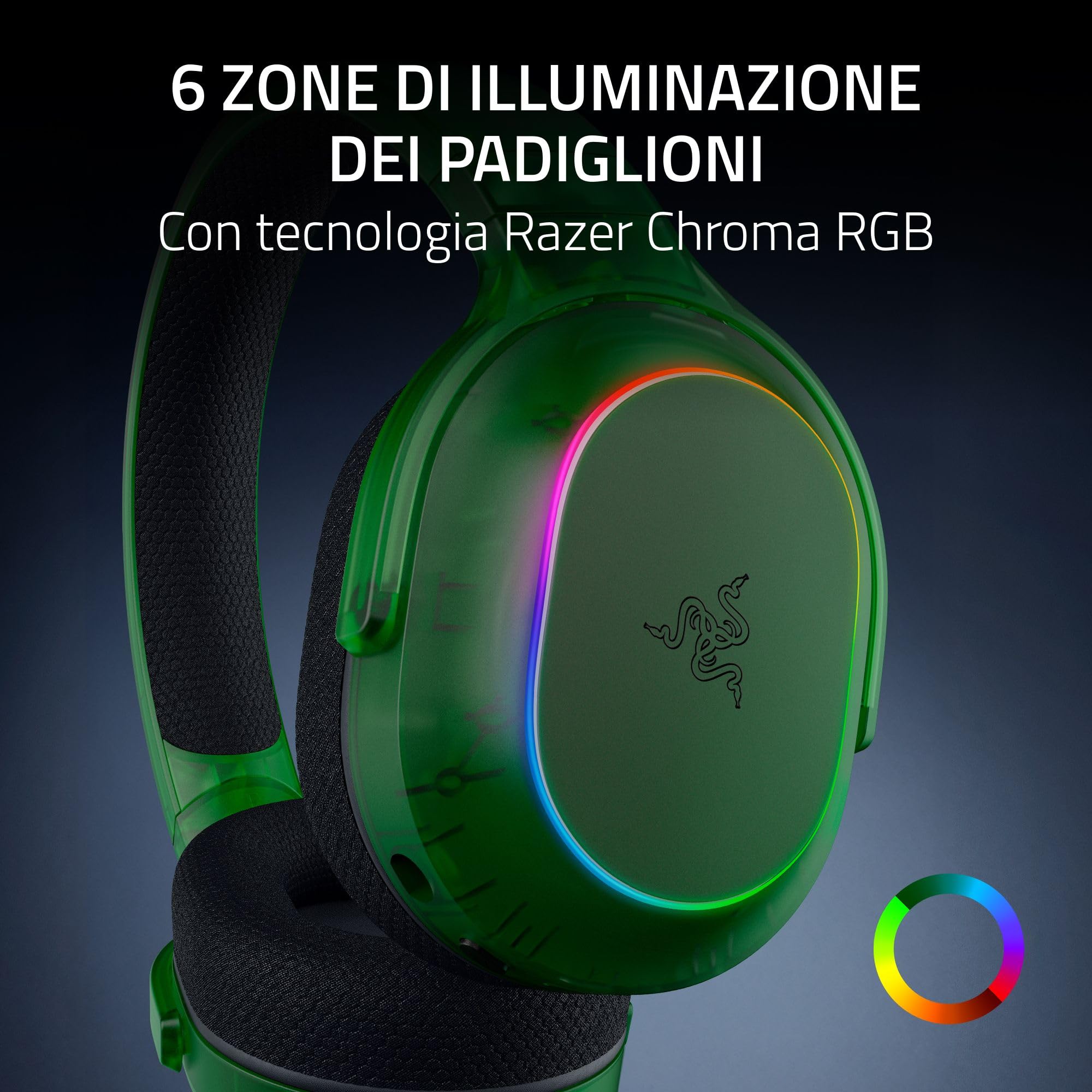 Razer Barracuda X Phantom Green Edition - Cuffie da gioco wireless multipiattaforma (285 g, driver TriForce da 40 mm, Dual Wireless HyperSpeed e Bluetooth) Phantom Green