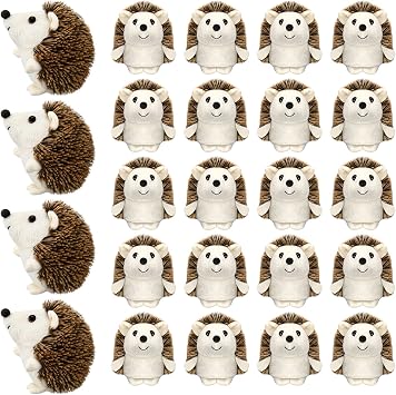 Zubebe 24 Pcs Mini Hedgehog Plush Toys 4 Inch Classroom Party Favors