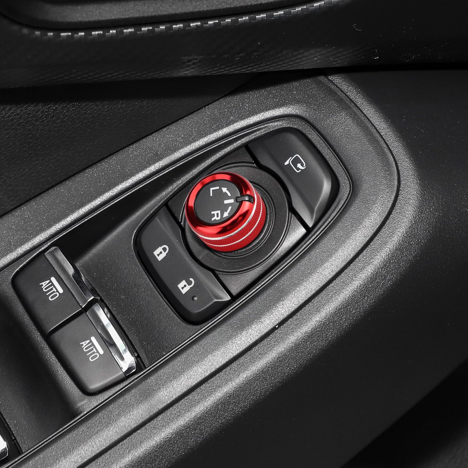 Auovo Radio Knob Cover for Subaru Crosstrek Accessories 2018-2023 / Impreza 2017-2023/ Forester 2019-2024 AC Knob Outer Ring Air Conditioner Knob Ring Volume Tune Knob Trim 7pcs (Red, A)