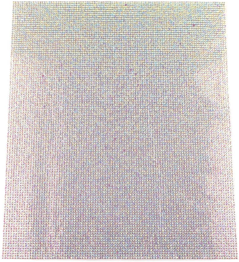 ACESTRASS Premium Self Adhesive Rhinestone Sheet Crystal Sticker for DIY Car Shoes Decoration(Crystal AB, 8.7 x 7.9")