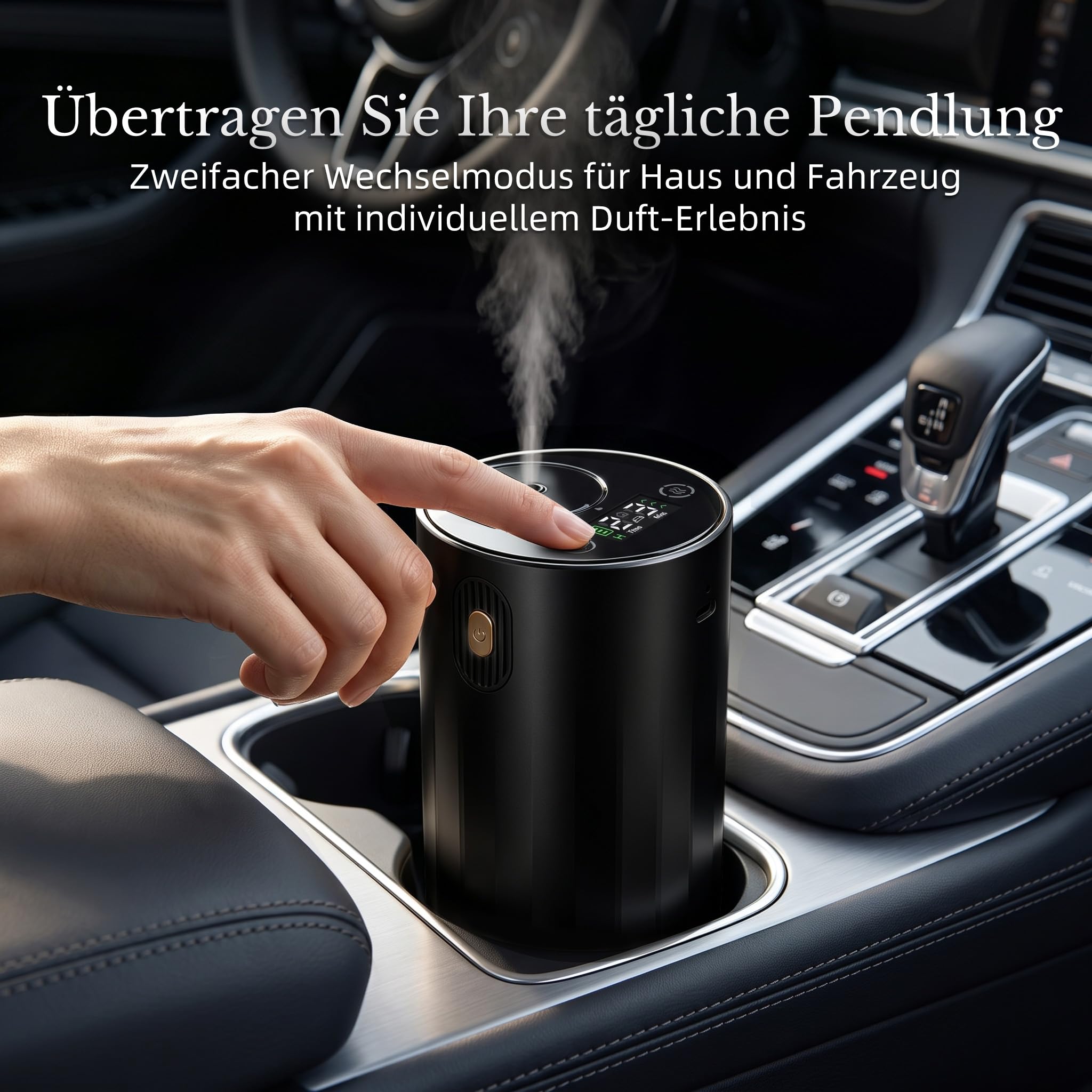 ASAKUKI Wasserloser Aroma Diffuser Kabellos, Tragbarer，Schwarz