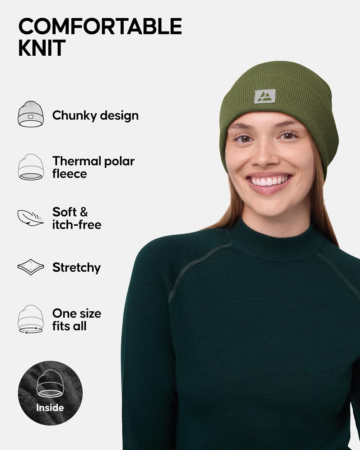 DANISH ENDURANCE Fisherman Beanie, Men&Women, Recycled, Polar Fleece Lining, for Autumn&Winter, Unisex