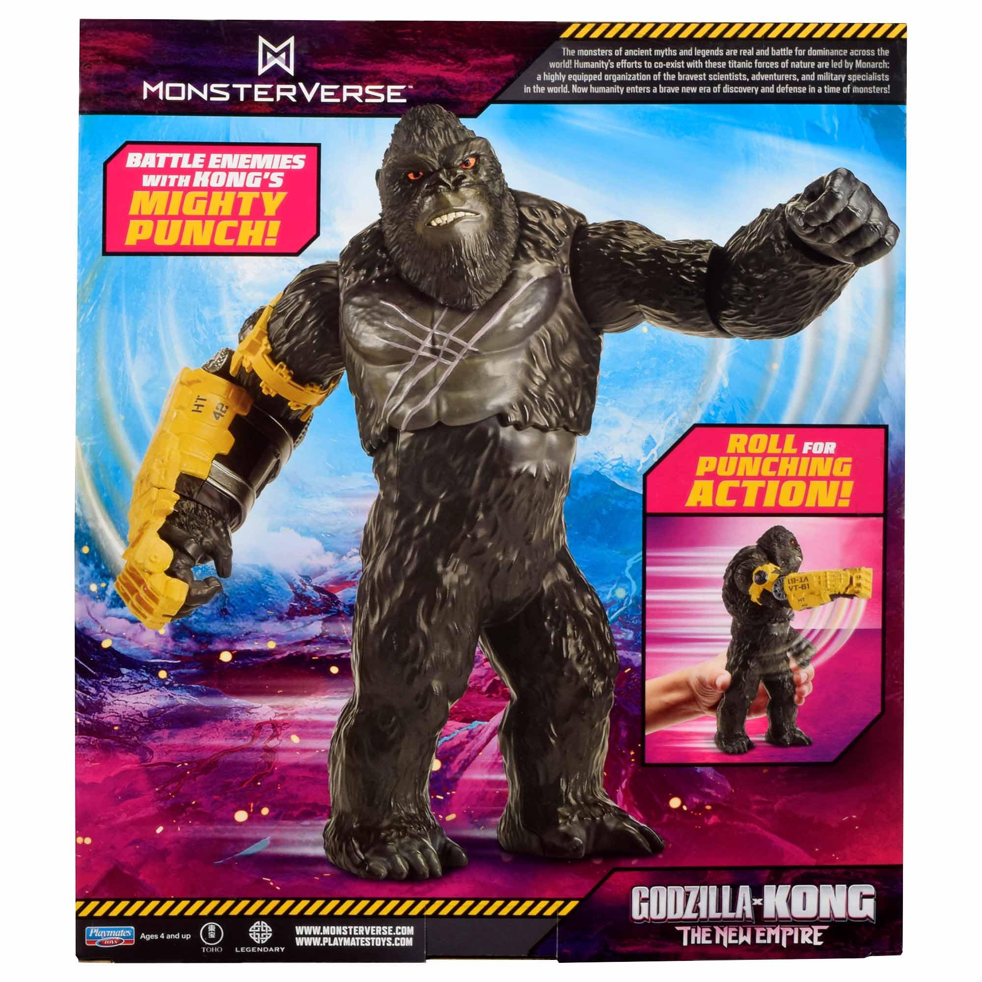 MONSTERVERSE Giant Kong 28 cm Roll & Battle Punch, Figura con Movimiento de Brazos, Codos y Torso, Diseño Inspirado en Godzilla vs. Kong, Figura de Acción para Recrear la Batalla, Famosa (MN320100)