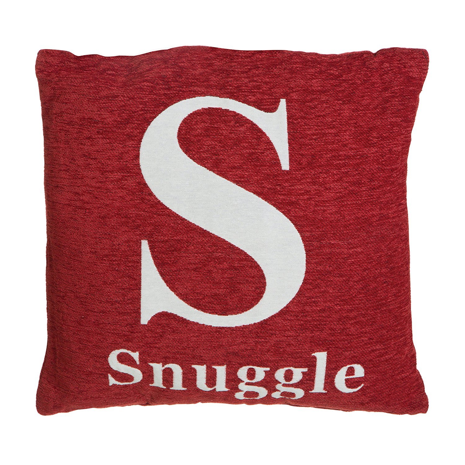 Words 'Snuggle' Red Cushion - Red