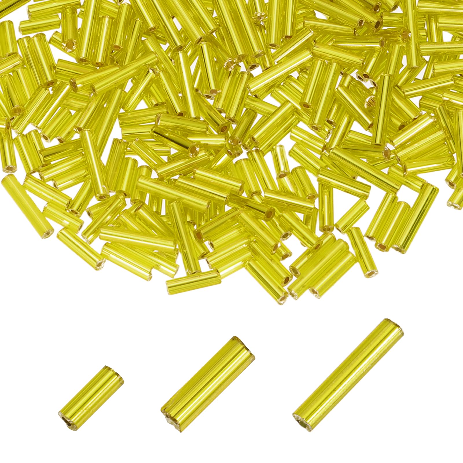 sourcing map 800pcs Glass Bugle Beads 4/6/9mm Long Tube Cylinder Beads
