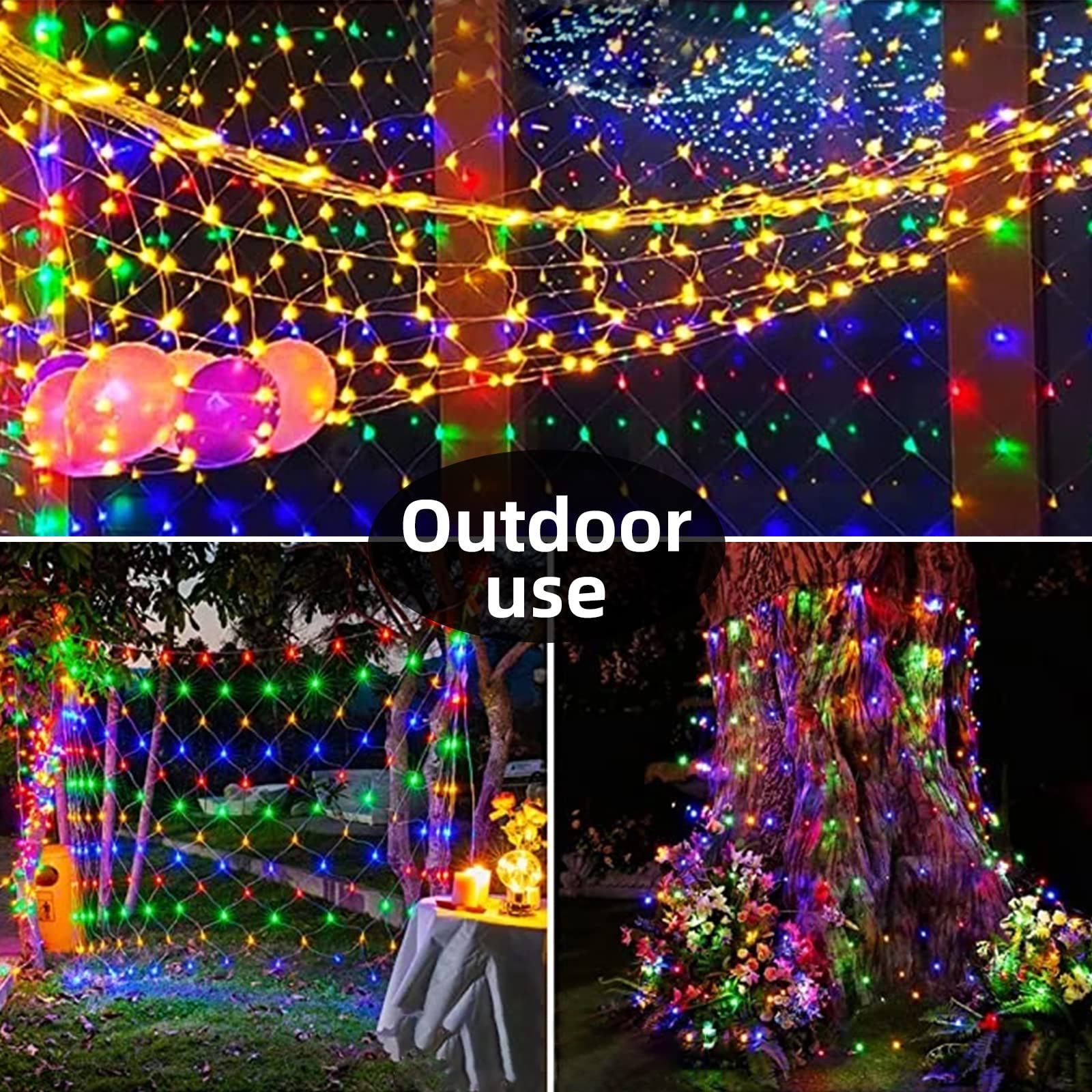 Anycosy Solar Net Lights Outdoor, 390 LED 13ft x 5ft Christmas Net Lights Outdoor Mesh Lights Waterproof, Solar Powered Christmas Lights Decorations with 8 Modes for Bushes, Garden(Multicolor)