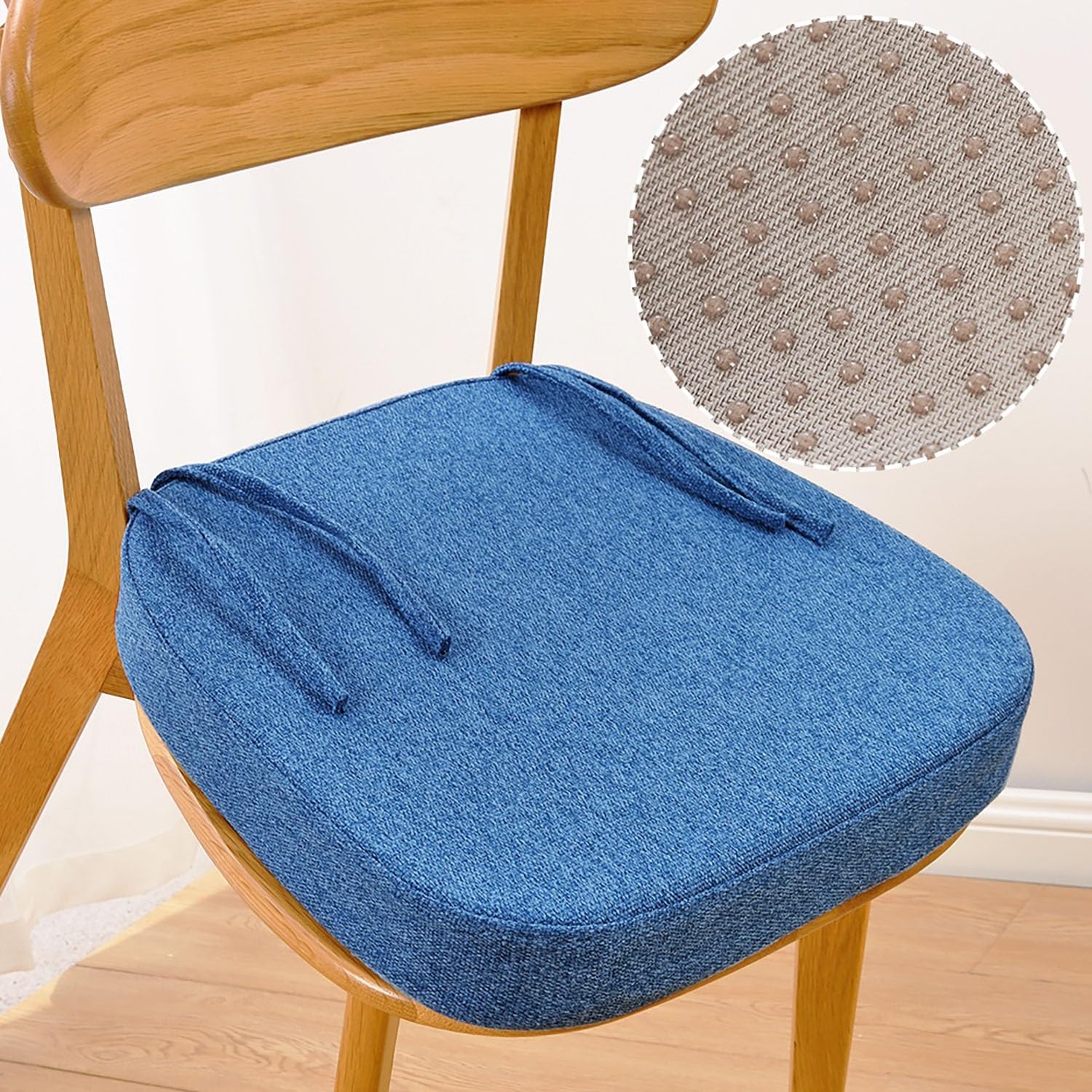 Stoelkussens for eetkamerstoelen U-vormig, keukenzitkussen met strikken, antislip stoelkussens for woonkamer en kantoor(13,4pcs:43x40x8cm