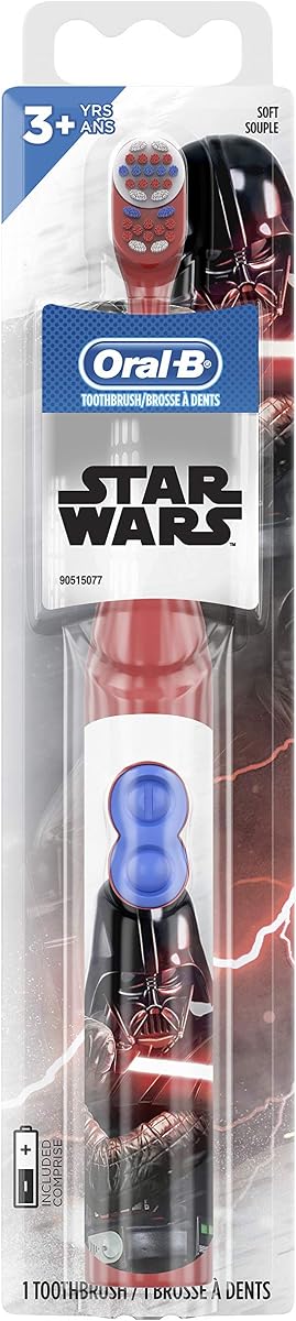 Oral-B Kids Cepillo de dientes eléctrico con batería con Star Wars de Disney para niños y niños pequeños a partir de 3 años, suave (los personajes pueden variar), multicolor