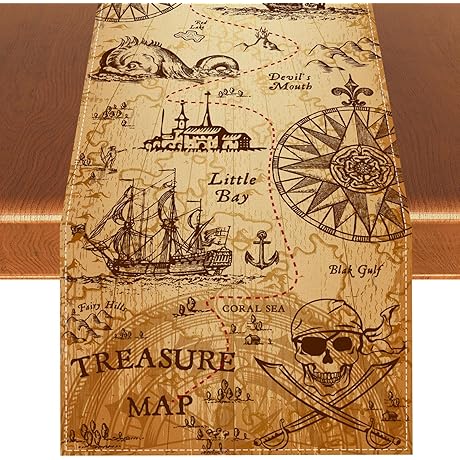Linen Pirate Party Table Runner