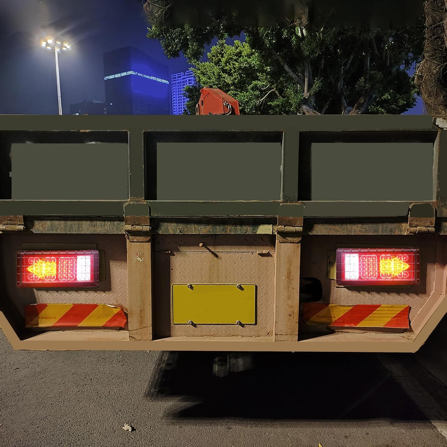 LED Trailer Tail Lights, Truck Tail Light, Sequential Flowing Tail Light, Turn Signal Parking Reverse Brake Running Lights (Arrow Square 24V)