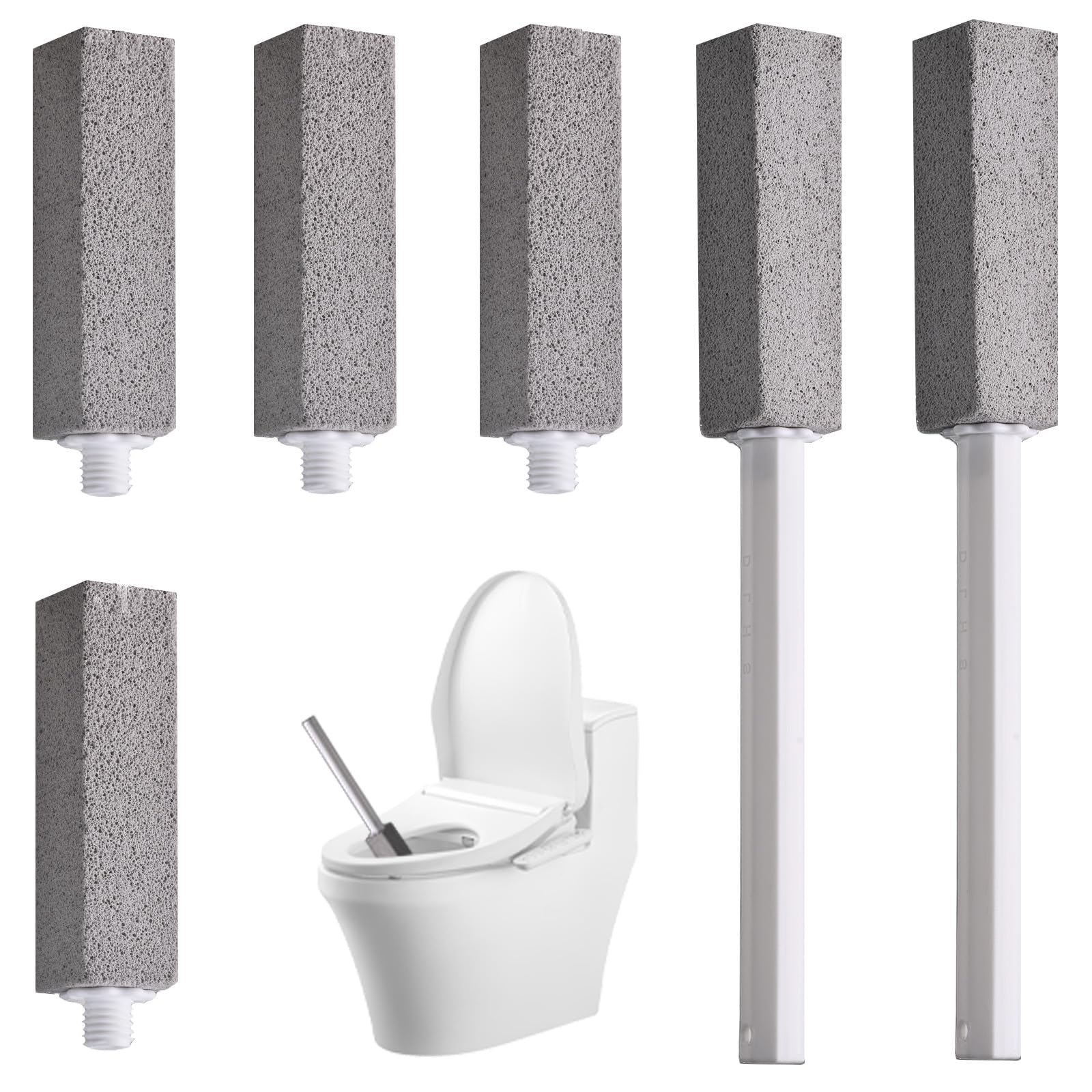 Pietra Pomice per WC con 2 Maniglie Estese - Cleaning Block per Ceramica, Detergente per Pulire Macchie Bagno