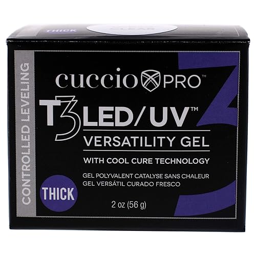 Miniatura 5 de Cuccio Pro T3 Gel de versatilidad de curado frío LEDUV, nivelación controlada, increíblemente flexible, fuerte adhesión, viscosidad gruesa,