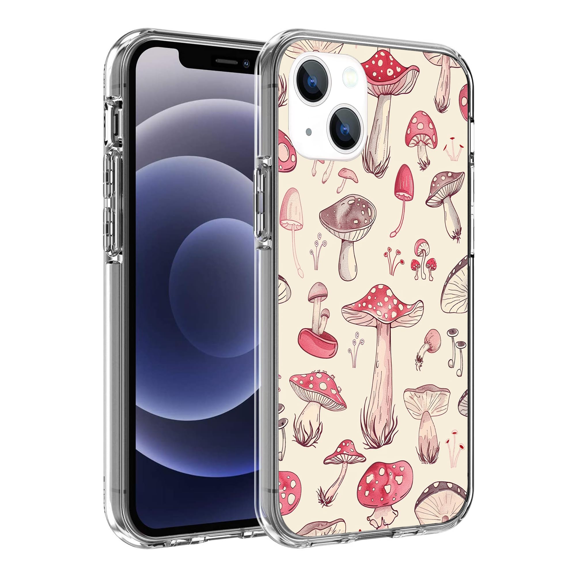 SHDYQXSB Phone Case for iPhone 15, Funny Magic Dancing Mushroom Designed for Shockproof Soft TPU Clear Case