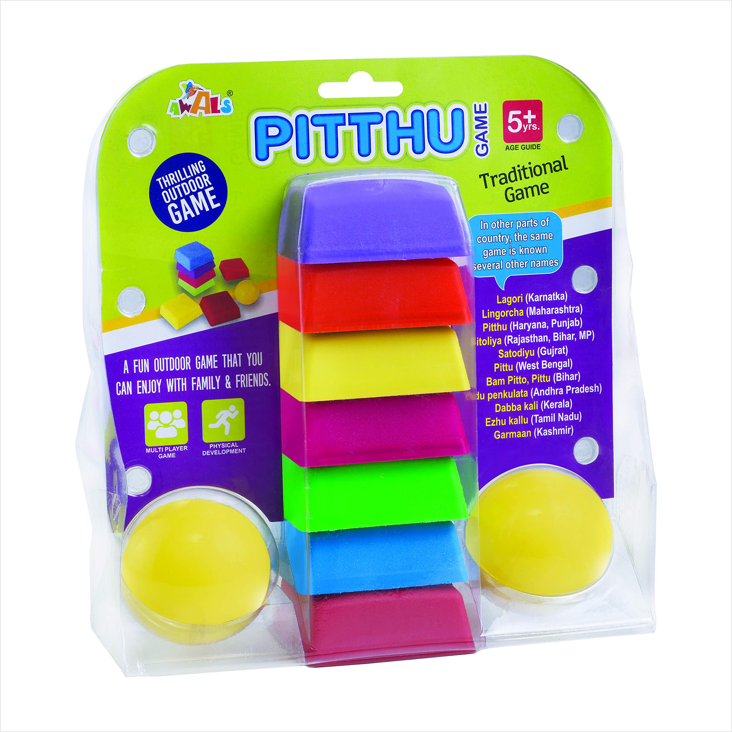 Awals Creations Lagori Pitthu Traditional Indian Game Set for Kids