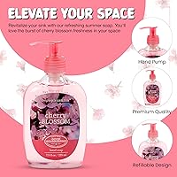 Vista 5 de SIMPLE PLEASURES Recambios de jabón de manos de alta calidad, aroma a flor de cerezo, botella de 7.9 onzas con recambio Jumbo de 59 onzas, aprobado