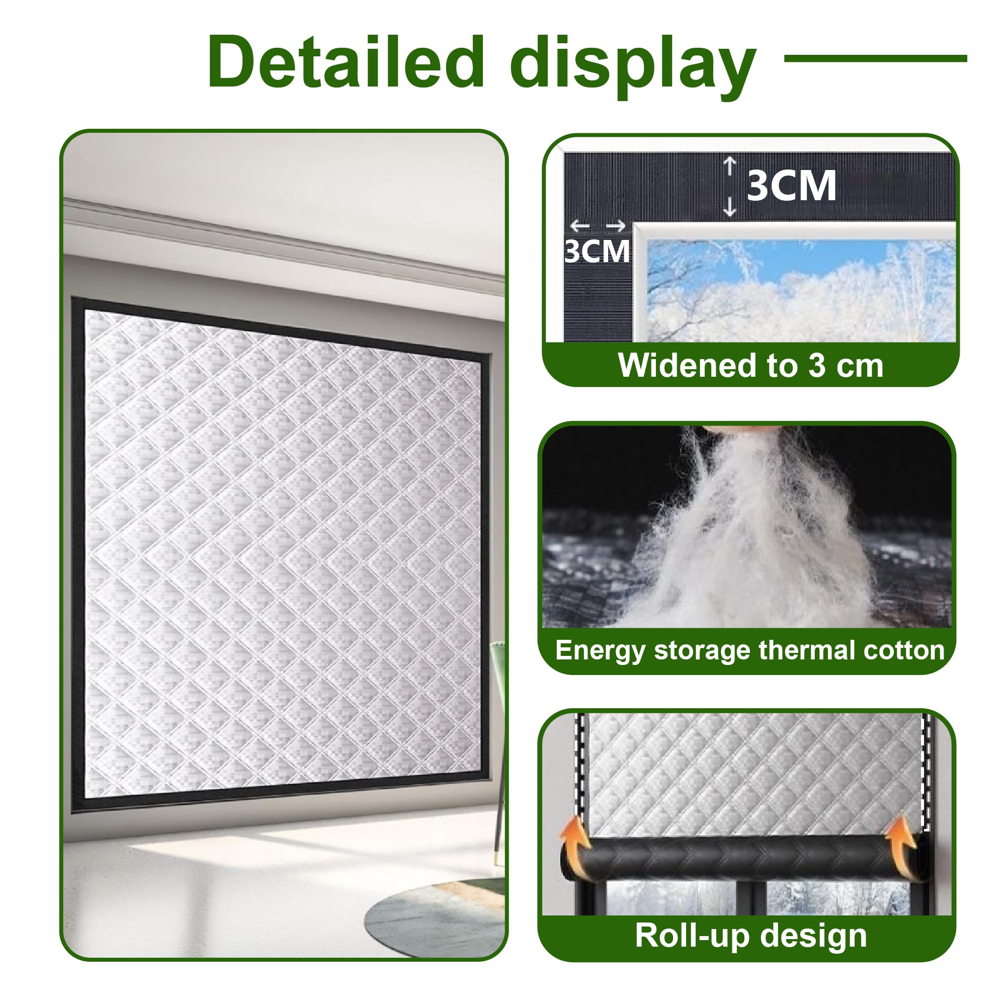 Kit de Aislamiento de Ventana 127 x 100 cm Protege del Frio y Calor Juego de Aislamiento de Ventanas sin Taladrar para Apartamento, Plata