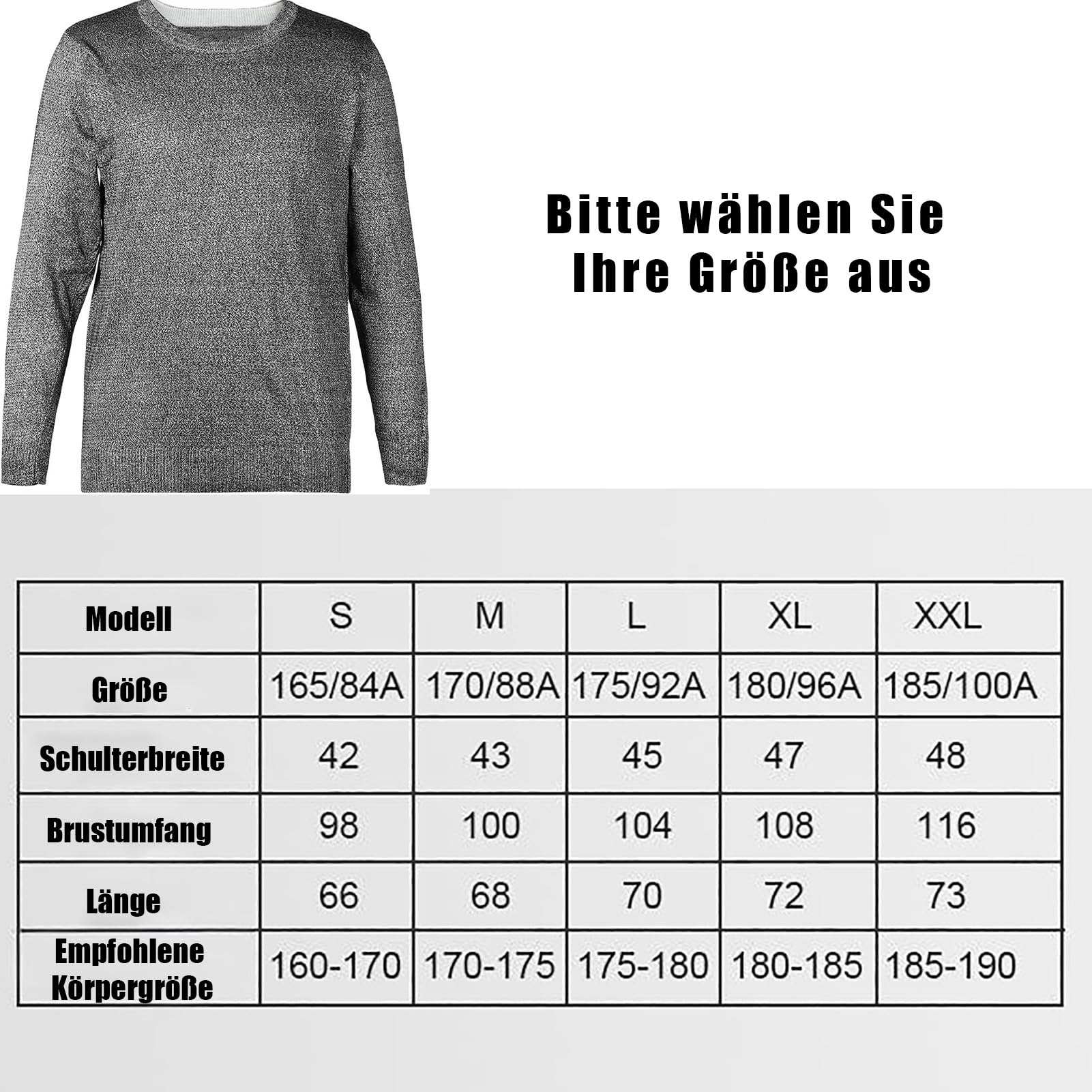 Stichsichere Kleidung(grau),Schutz-T-Shirts der Stufe 5, reißfest,Schnitt- und Stichschutz,Robustes Für Sicherheitsschutz,tägliches Pendeln,Patrouille im Dienst,Geschäftsreisen