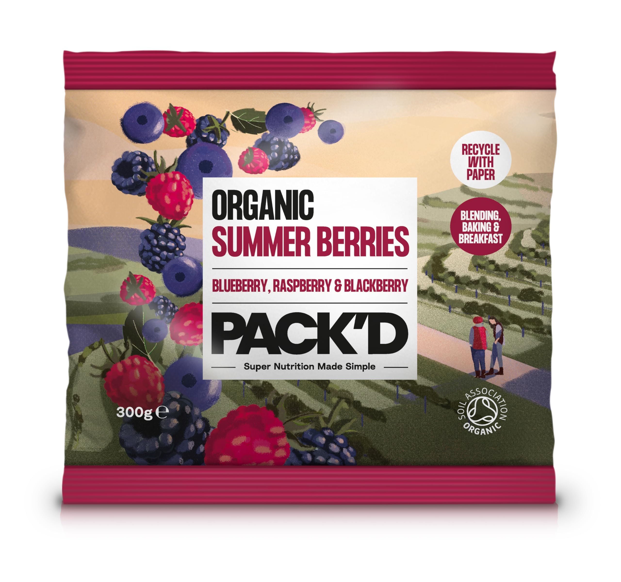 PACK'D Organic Summer Berry Blend, 300g (Frozen)