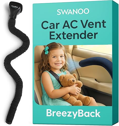 Swanoo Extensor de ventilación de CA para automóvil  Manguera de ventilación para asiento trasero  Dirige aire frío o caliente a niños y mascotas