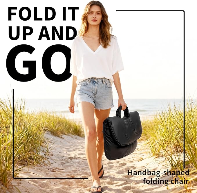 Sillón Plegable Descanso Redondo Peluche Negro miniatura 8