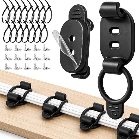 15 Set Cable Management Clips, Adjustable Cord Holder Org...