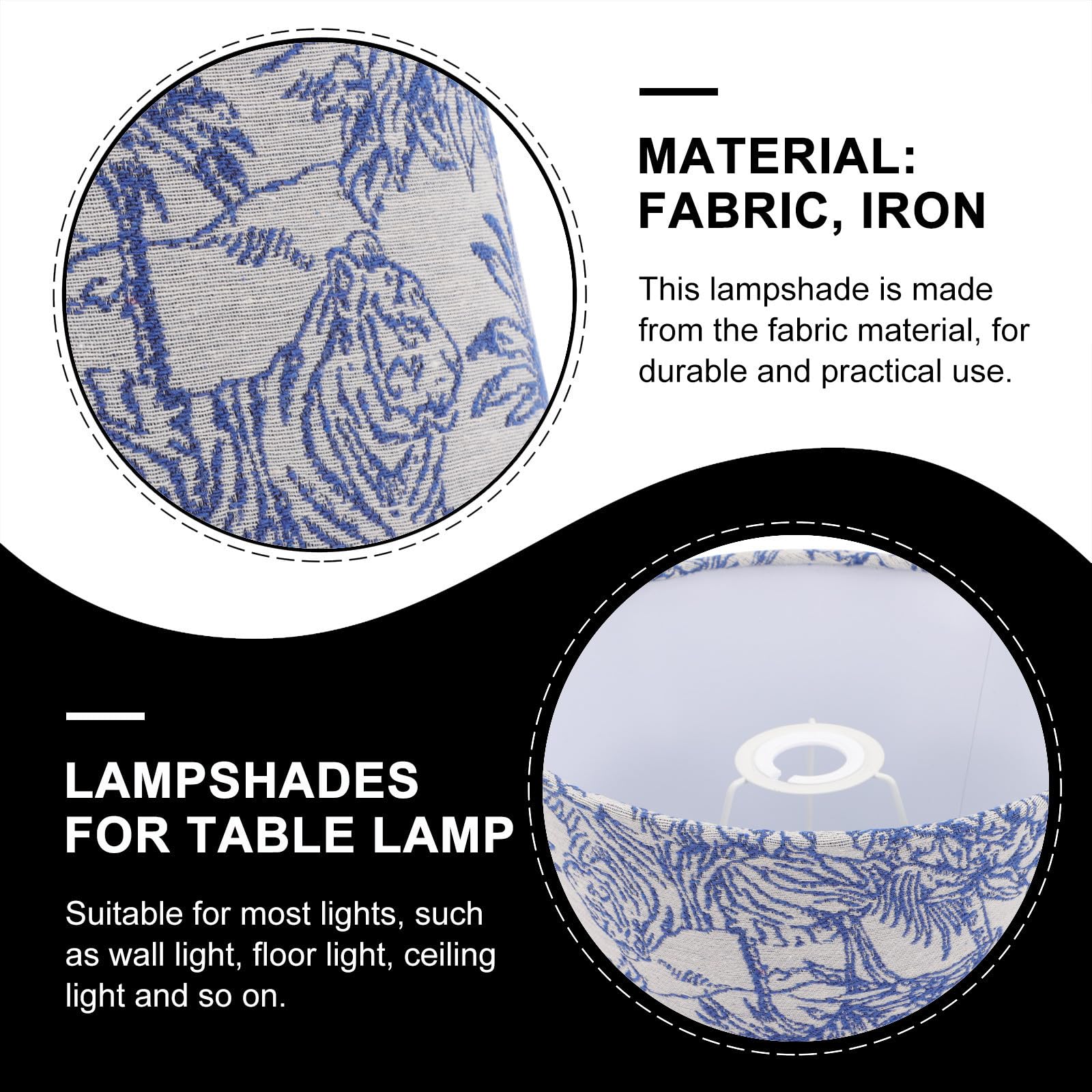 Paralume per Lampada da Terra Blu Motivo Tropicale, Struttura in Metallo Professionale, Design Semplice ed Elegante per Decorare la Casa