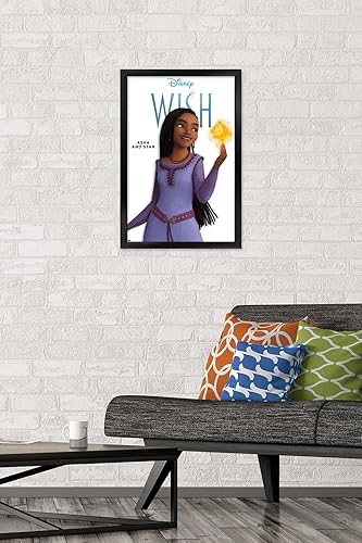 Miniatura 2 de Trends International Disney Wish - Póster de pared Asha Feature Series, 14.72 x 22.37 pulgadas, versión enmarcada en negro