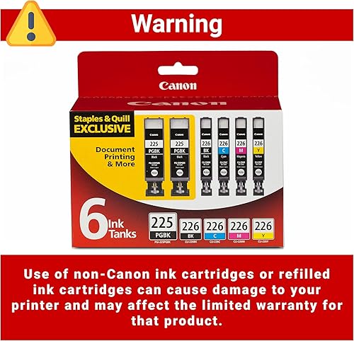Miniatura 4 de Canon PGI-225CLI-226 Paquete de valor genuino de seis colores, compatible con iP4820, iP4920, iX6520, MG5120, MG5220, MG5320, MG6120, MG6220,
