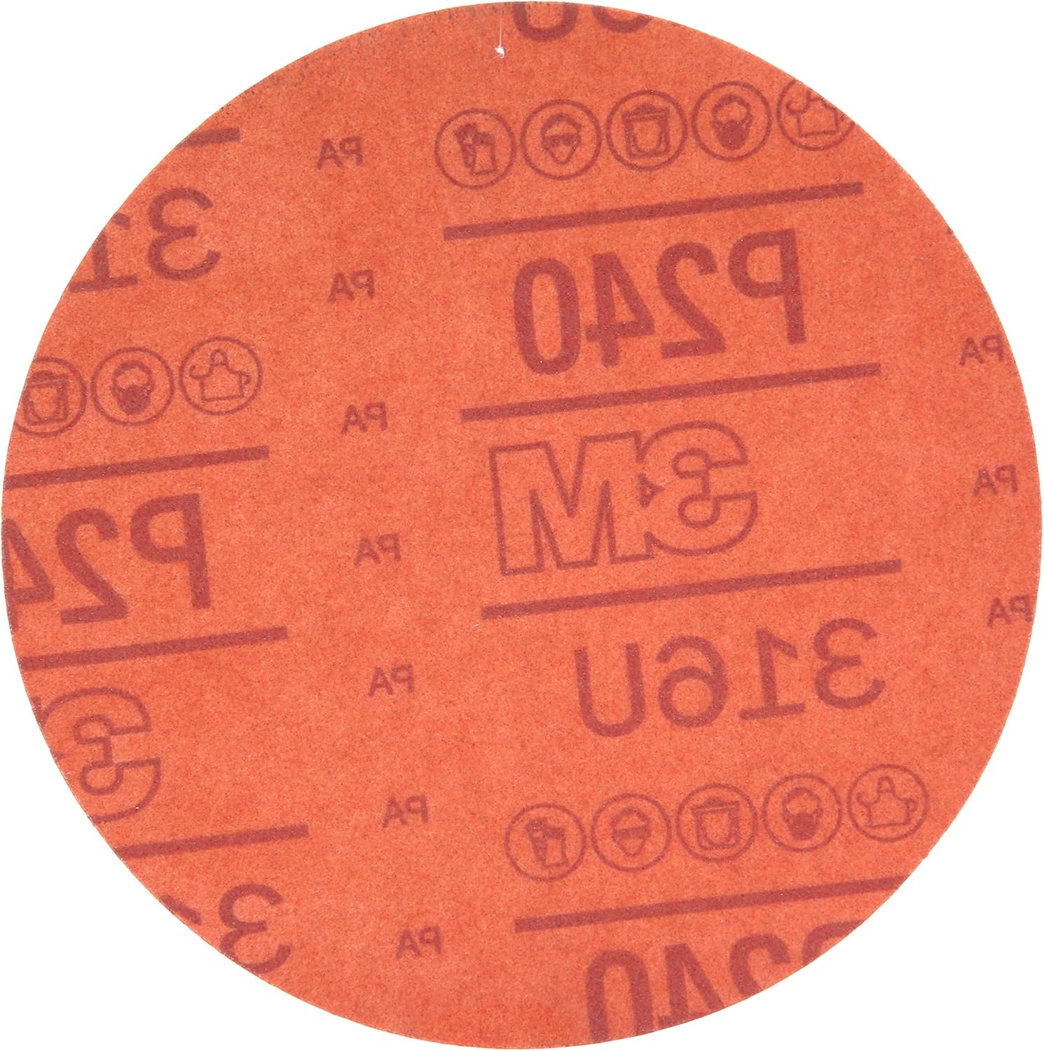 3M Hookit Red Abrasive Disc, 01299, 5 in, 150+ Grit No Hole, Pack of 50 for Auto, Prime, E-Coat Sanding
